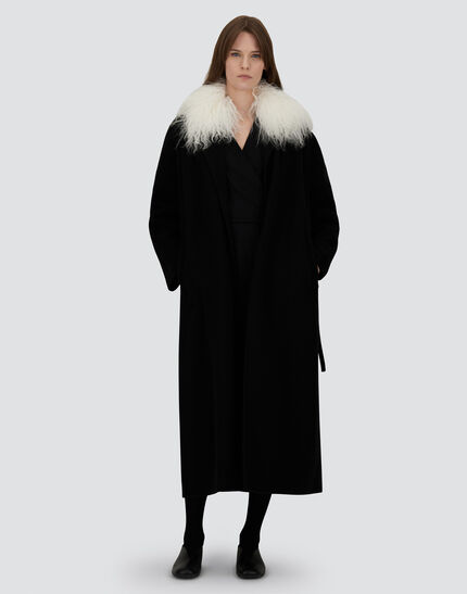 BELTED COAT IN NEW MODERN WOOL Black