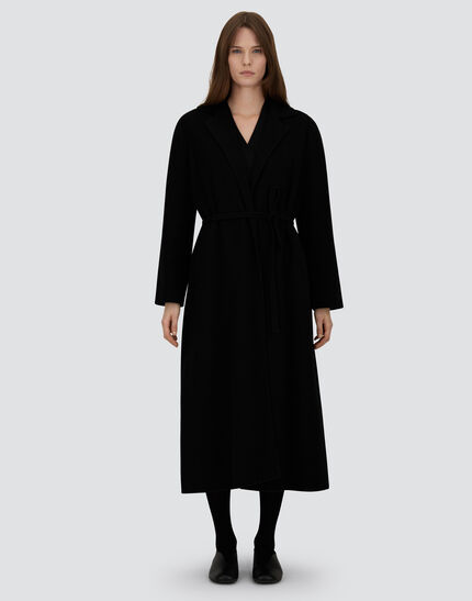 BELTED COAT IN NEW MODERN WOOL Black