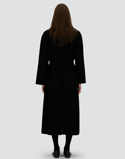 BELTED COAT IN NEW MODERN WOOL Black