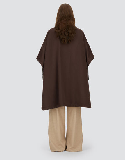 PONCHO IN LUXURY WOOL AND NYLON ULTRALIGHT Dark Chocolate