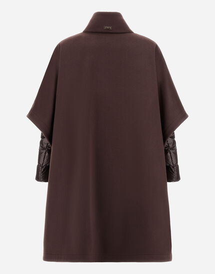PONCHO IN LUXURY WOOL AND NYLON ULTRALIGHT Dark Chocolate