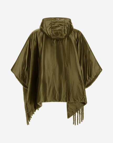 PONCHO IN BOUCLÉ ALPACA WOOL AND NYLON ULTRALIGHT Military 7 PONCHO IN BOUCLÉ ALPACA WOOL AND NYLON ULTRALIGHT Military