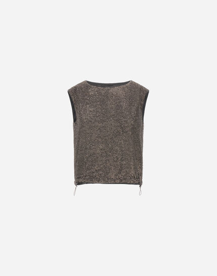 RESORT TOP IN MATT SEQUINS Iron