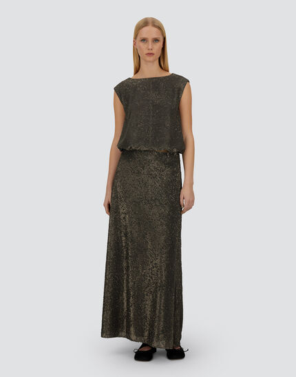RESORT TOP IN MATT SEQUINS Iron