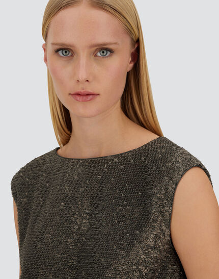 RESORT TOP IN MATT SEQUINS Iron