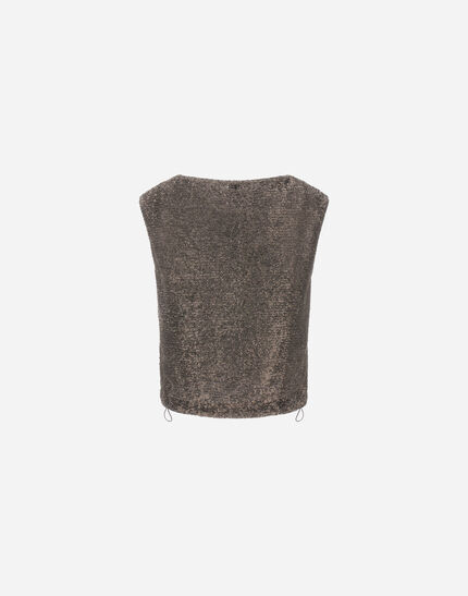 RESORT TOP IN MATT SEQUINS Iron