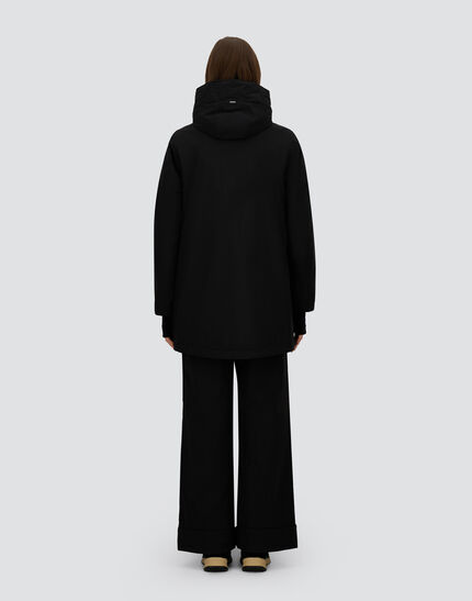HOODED A-SHAPE JACKET IN 2-LAYER WINDSTOPPER Black 5 HOODED A-SHAPE JACKET IN 2-LAYER WINDSTOPPER Black