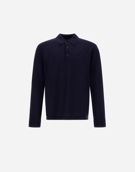 POLO SHIRT IN PURE CASHMERE Dark Blue