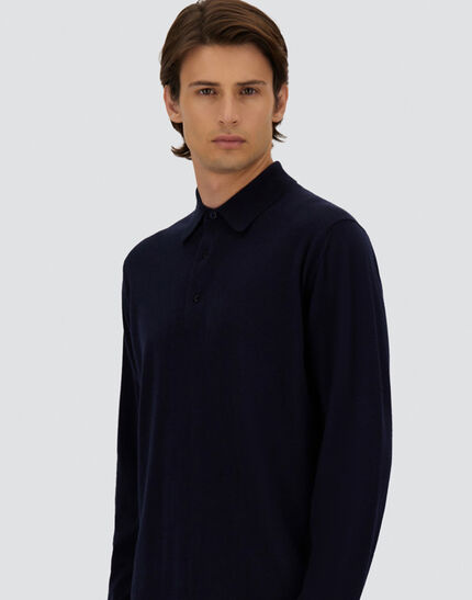 POLO SHIRT IN PURE CASHMERE Dark Blue