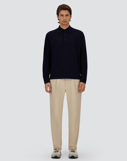 POLO SHIRT IN PURE CASHMERE Dark Blue