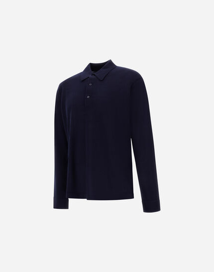 POLO SHIRT IN PURE CASHMERE Dark Blue