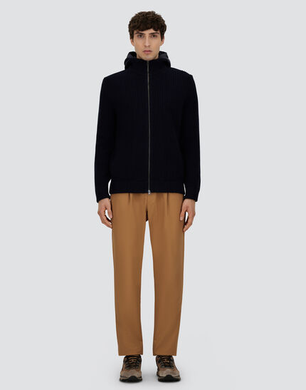 JACKET IN RIBBED MERINO WOOL G.5 AND NYLON CHAMONIX Dark Blue 4 JACKET IN RIBBED MERINO WOOL G.5 AND NYLON CHAMONIX Dark Blue