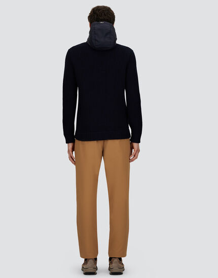 JACKET IN RIBBED MERINO WOOL G.5 AND NYLON CHAMONIX Dark Blue 5 JACKET IN RIBBED MERINO WOOL G.5 AND NYLON CHAMONIX Dark Blue