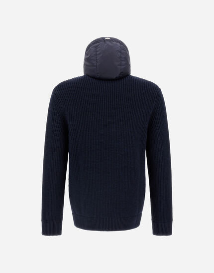 JACKET IN RIBBED MERINO WOOL G.5 AND NYLON CHAMONIX Dark Blue 7 JACKET IN RIBBED MERINO WOOL G.5 AND NYLON CHAMONIX Dark Blue