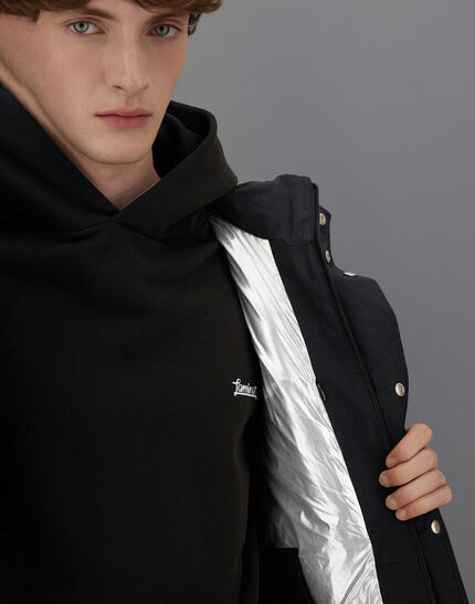 LAMINAR VEST IN CRINKLE METALLIC Black