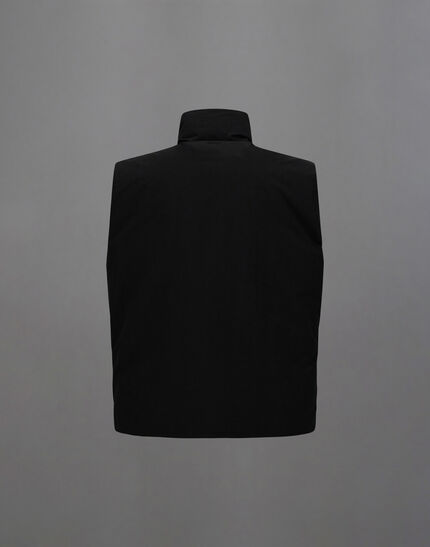 LAMINAR VEST IN CRINKLE METALLIC Black
