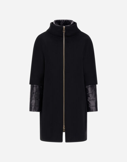 COAT IN LUXURY WOOL AND NYLON ULTRALIGHT Black