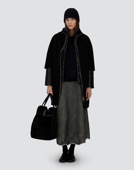 COAT IN LUXURY WOOL AND NYLON ULTRALIGHT Black