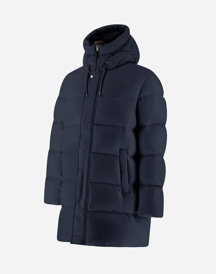 LONG JACKET IN ARENDELLE AND MONOGRAM Navy Blue