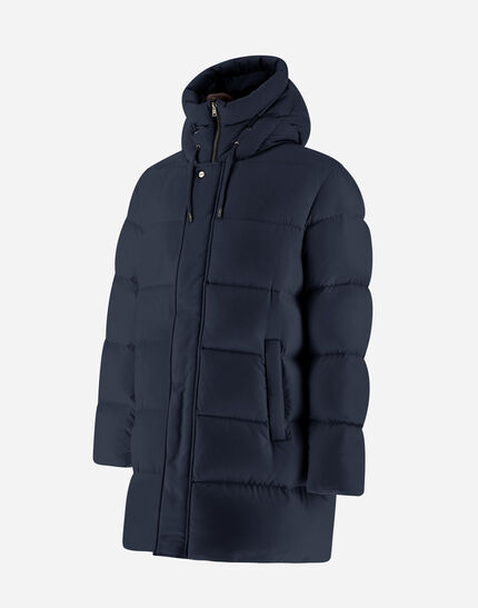 LONG JACKET IN ARENDELLE AND MONOGRAM Navy Blue