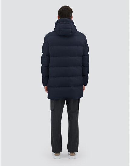 LONG JACKET IN ARENDELLE AND MONOGRAM Navy Blue
