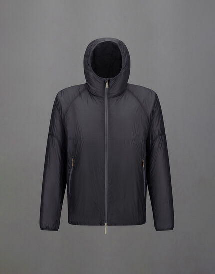 LAMINAR HOODED JACKET IN QUILTED RIPSTOP Black