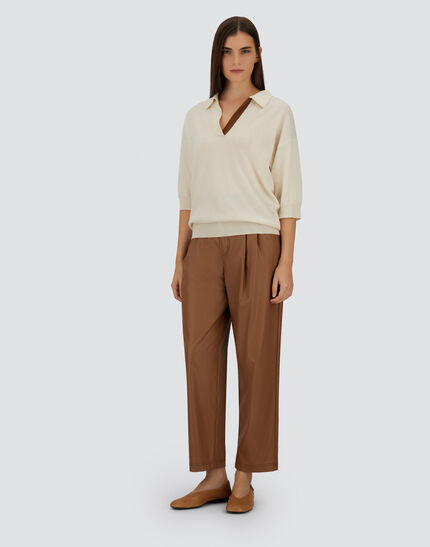 TROUSERS IN ALTERNATIVE LEATHER Leather