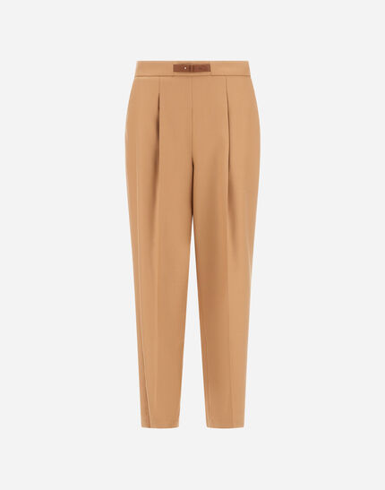 TROUSERS IN FLUID WOOL Camel