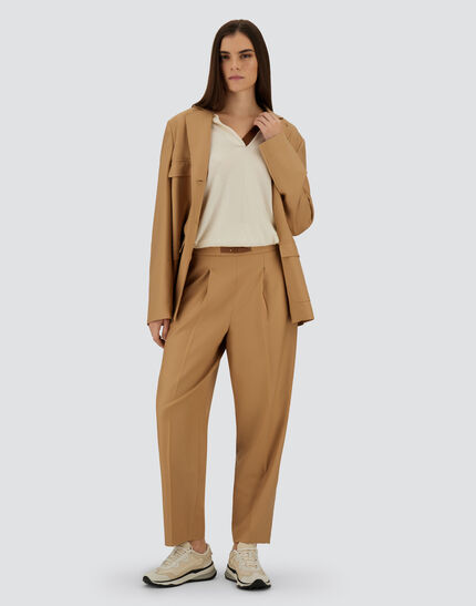 TROUSERS IN FLUID WOOL Camel