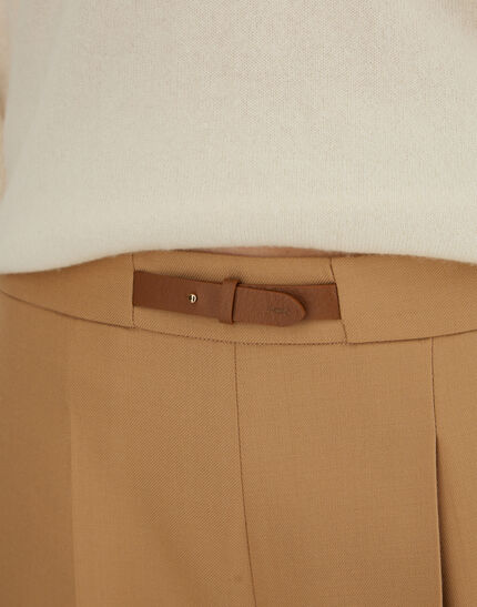 TROUSERS IN FLUID WOOL Camel