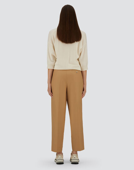 TROUSERS IN FLUID WOOL Camel