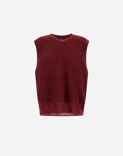 VEST IN COB STITCH ALPACA WOOL Bordeaux