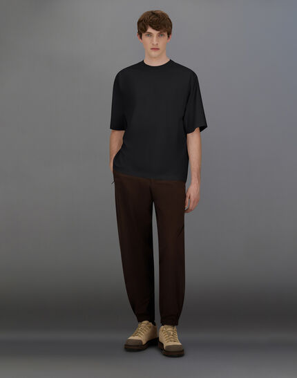 LAMINAR T-SHIRT IN MERCERISED JERSEY Black