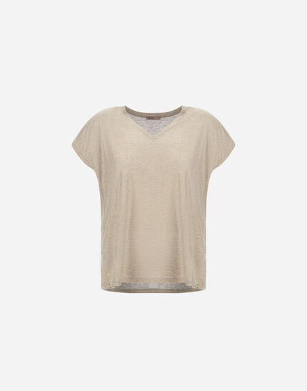 RESORT T-SHIRT IN SHIMMER FOIL JERSEY Chantilly