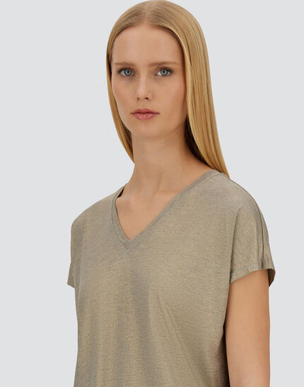 RESORT T-SHIRT IN SHIMMER FOIL JERSEY Chantilly