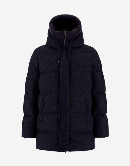 JACKET IN CASHMERE, SILK AND ECOAGE Navy Blue