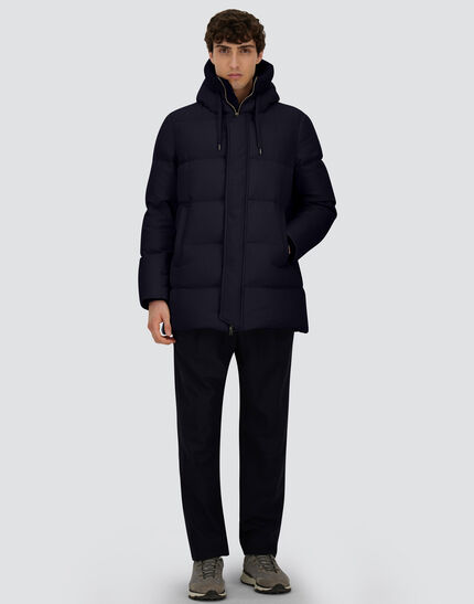 JACKET IN CASHMERE, SILK AND ECOAGE Navy Blue