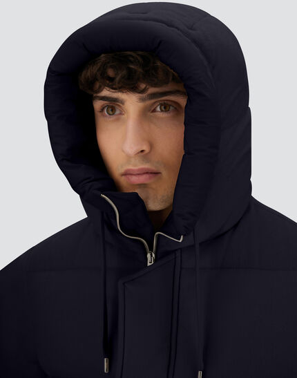 JACKET IN CASHMERE, SILK AND ECOAGE Navy Blue