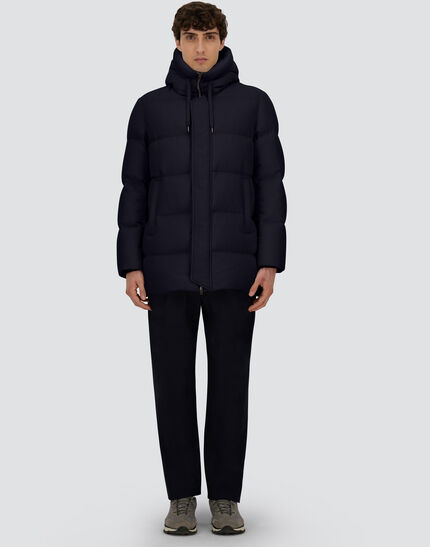 JACKET IN CASHMERE, SILK AND ECOAGE Navy Blue