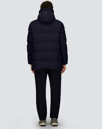 JACKET IN CASHMERE, SILK AND ECOAGE Navy Blue