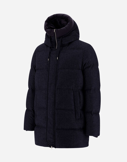 JACKET IN CASHMERE, SILK AND ECOAGE Navy Blue