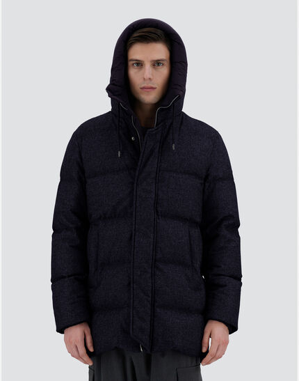 JACKET IN CASHMERE, SILK AND ECOAGE Navy Blue