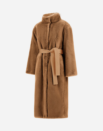 REVERSIBLE COAT IN SOFT ALTERNATIVE FUR AND PURE CASHMERE Camel