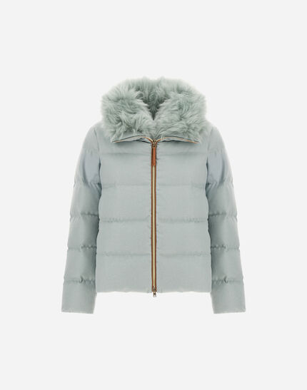 JACKET IN CASHMERE, SILK AND MONOGRAM Sage