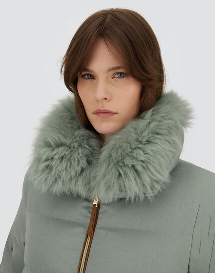 JACKET IN CASHMERE, SILK AND MONOGRAM Sage