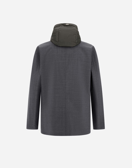 WOOL, ECOAGE AND 3-LAYER MEMBRANE PEA COAT Grey