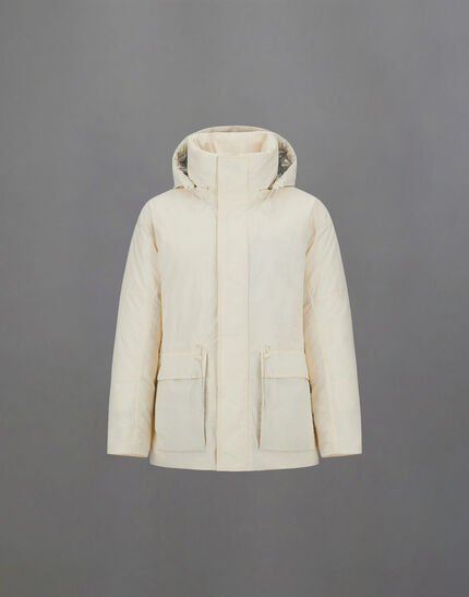 LAMINAR PARKA IN CRINKLE METALLIC Natural