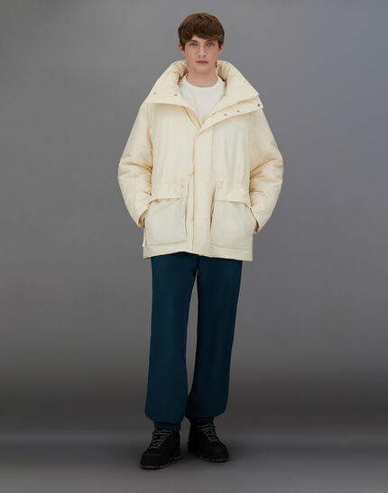LAMINAR PARKA IN CRINKLE METALLIC Natural