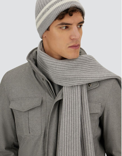 RESORT FIELD JACKET IN MELANGE SUEDE EFFECT Light Grey