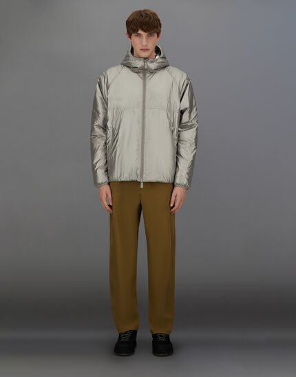 LAMINAR HOODED JACKET IN METALLIC SHIELD Silver 4 LAMINAR HOODED JACKET IN METALLIC SHIELD Silver